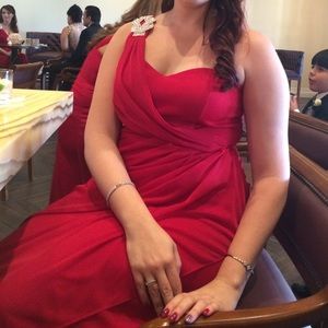 Red Evening Dress - Size 12 - Camille La Vie